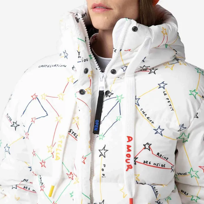 Women Women039s JCC Modul Printed Down Bomber Jacket White100 Rossignol Ski and Snowboard Jackets
