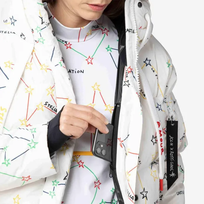 Women Women039s JCC Modul Printed Down Bomber Jacket White100 Rossignol Ski and Snowboard Jackets