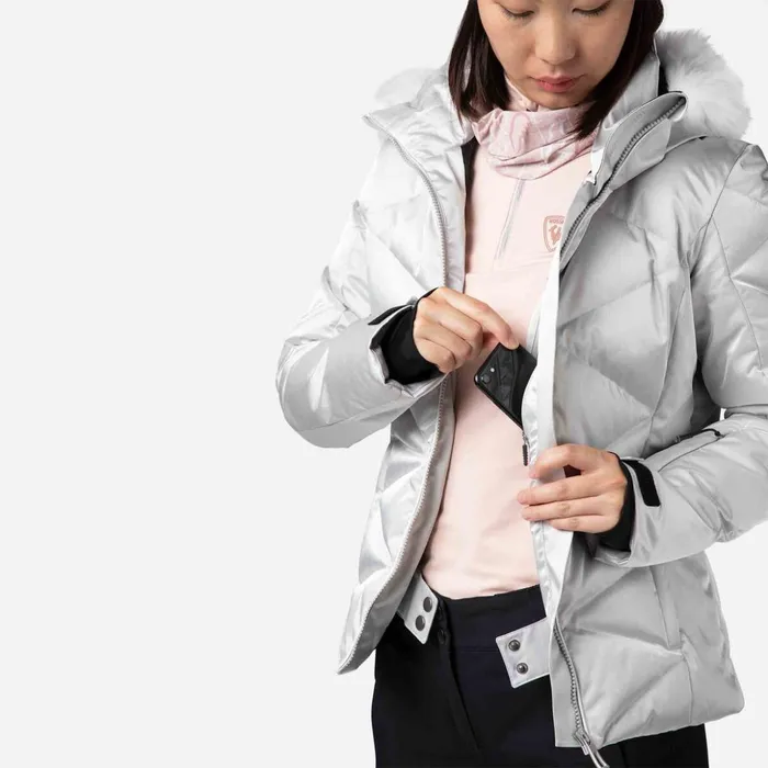 Women Women039s Staci Metallic Ski Jacket Silver290 Rossignol Ski and Snowboard Jackets
