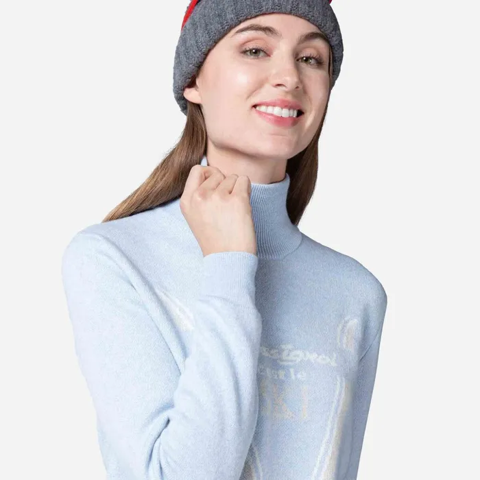 Women Women039s Victoire Turtleneck Knit Sweater Glacier Rossignol Sweatshirts and Pullovers
