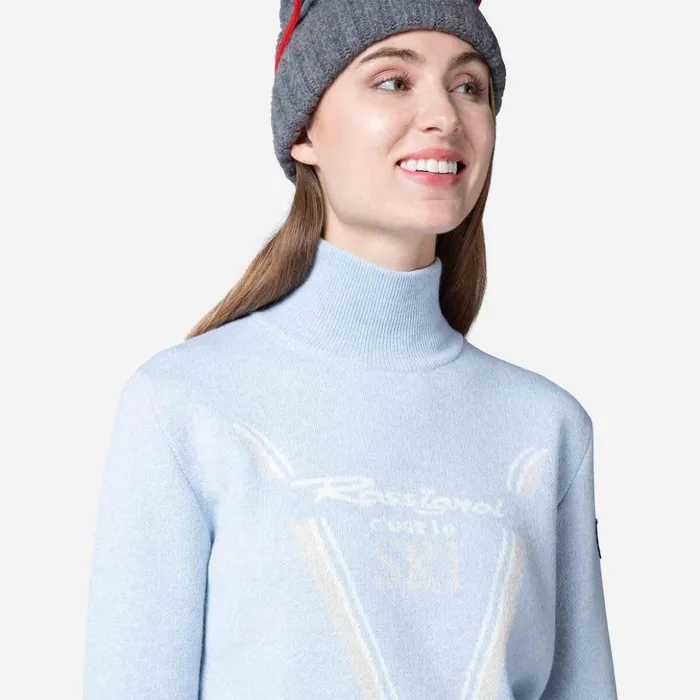 Women Women039s Victoire Turtleneck Knit Sweater Glacier Rossignol Sweatshirts and Pullovers