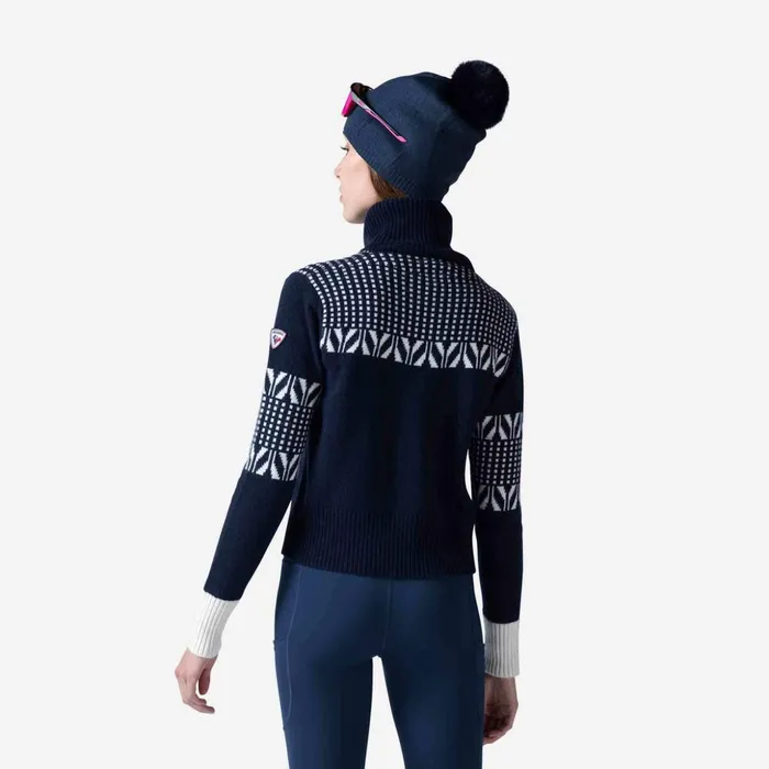 Women Women039s Vintage Turtleneck Knit Sweater Darknavy715 Rossignol Sweatshirts and Pullovers