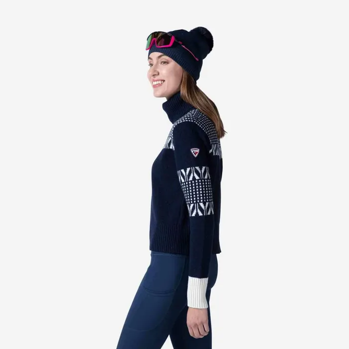 Women Women039s Vintage Turtleneck Knit Sweater Darknavy715 Rossignol Sweatshirts and Pullovers