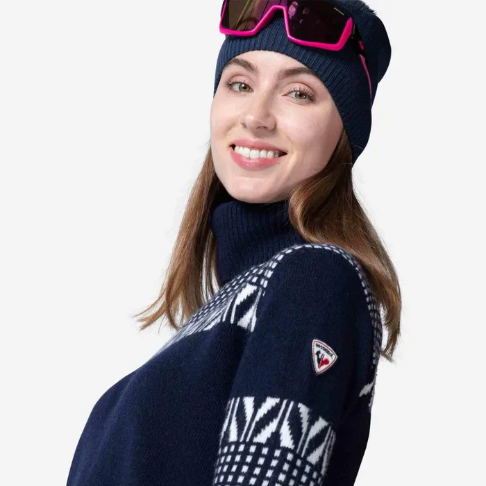 Women Women039s Vintage Turtleneck Knit Sweater Darknavy715 Rossignol Sweatshirts and Pullovers