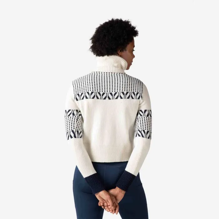 Women Women039s Vintage Turtleneck Knit Sweater White100 Rossignol Sweatshirts and Pullovers