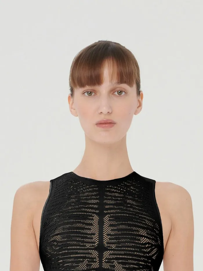 Zebra Net String Body Black Women Wolford Tops