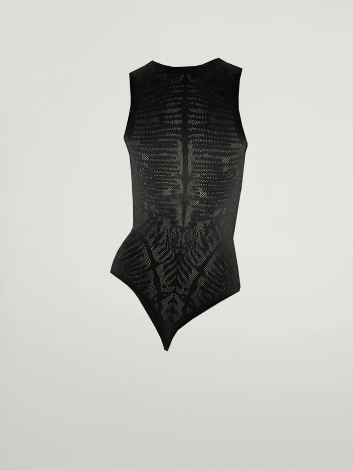 Zebra Net String Body Black Women Wolford Tops